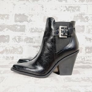New CHARLES BY CHARLES DAVID Wells Black Faux Leather Bootie H114